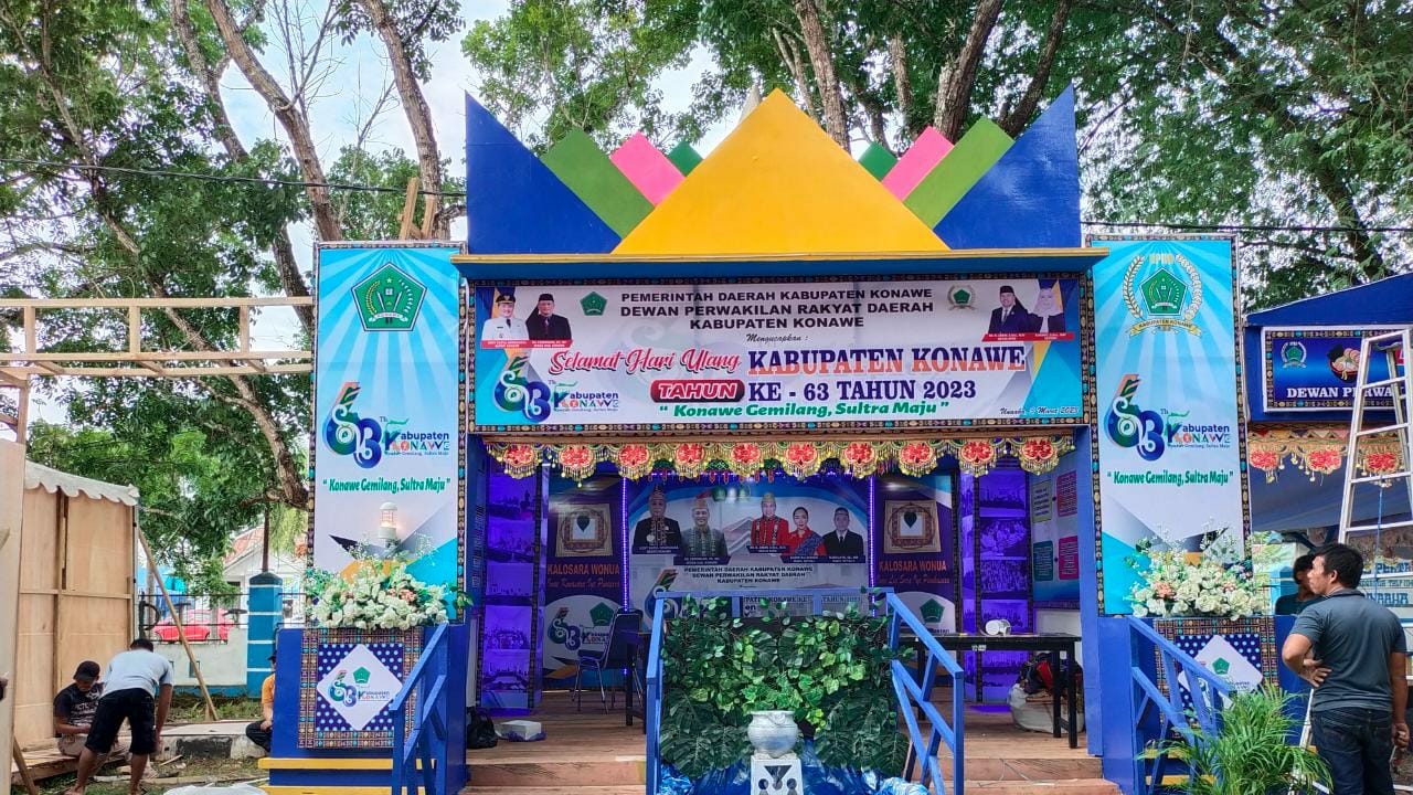 Meriahkan Hut Konawe Stand Pameran Skpd Mulai Dirampungkan