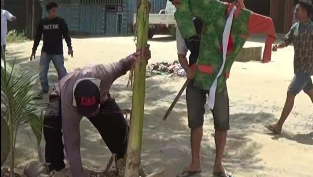 Warga Ini, Berkebun di Jalan Umum, Tanam Pisang dan Kelapa