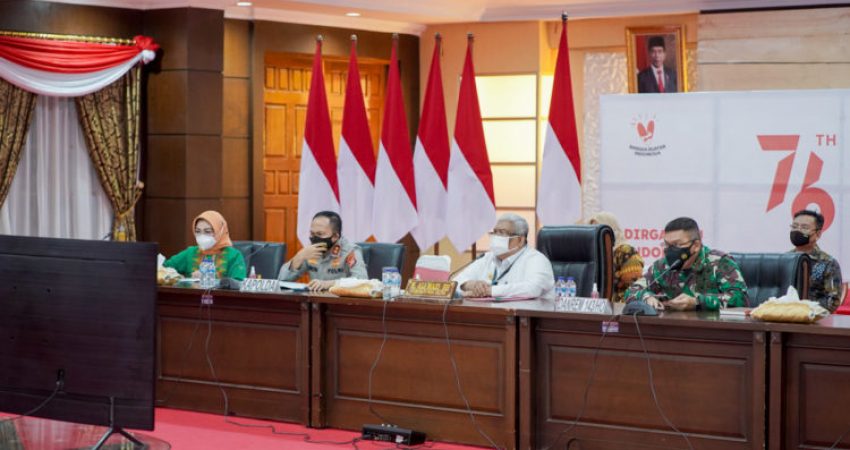 Gubernur Hadiri Rakor Evaluasi Perkembangan Pandemi Covid-19 se-Sulawesi dan Tindak Lanjut PPKM