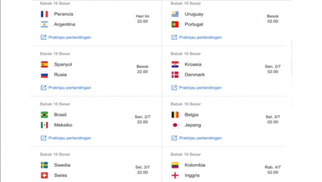 Piala Dunia, Usai Fase Group ke 1 dari 3 Pertandingan, Ini Komposisi 16 Besar