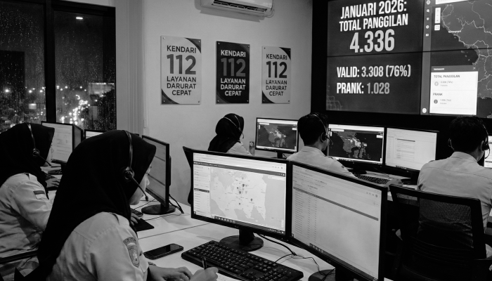 Januari 2026 Call Center 112 Kendari Kebanjiran 4.300 Panggilan, "Prank" Masih Jadi Tantangan