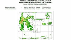 BMKG Kendari : Tinggi Gelombang Laut di Sultra Masih Aman