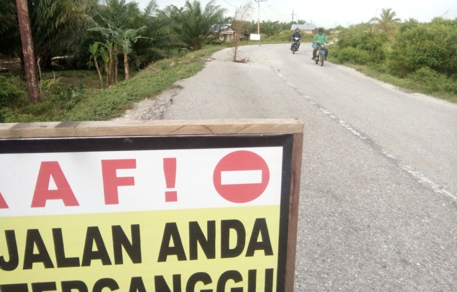 Jalan Nasional Subulussalam-Singkil Rusak Parah
