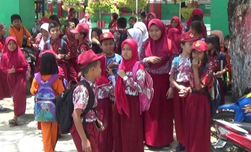 Siswa-siswi SD Negeri 3 Lamokato di terpa isu penculikan anak. FOTO : LAN