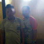 Dua tersangka penikaman di Konawe yang ditangkap di Polsek batuputih Kolaka Utara. FOTO : IS