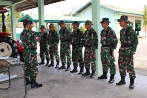 Bintara Pembina Desa di kodim Aceh Timur mengikuti Uji Terampil Perorangan (UTP) dan Uji Terampil Jabatan (UTJ). FOTO : ROBY SINAGA
