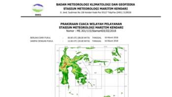 Prakiraan Cuaca Pekan Ini, Sebagian Wilayah Kota Kendari Hujan Ringan