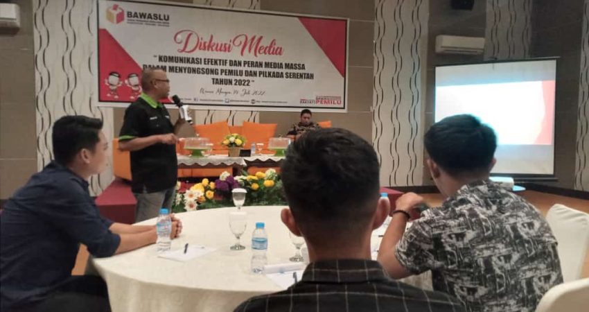 Hadapi Pemilu dan Pilkada 2024, Bawaslu Konsel Gelar Diskusi Bersama Insan Pers