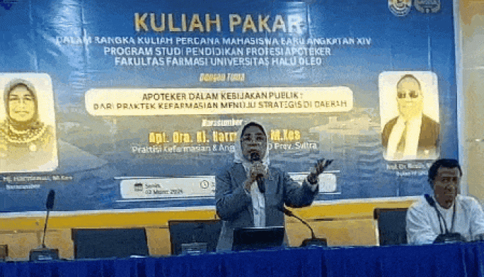 Anggota Komisi IV DPRD Sultra Beri Materi Kuliah Farmasi di UHO Kendari
