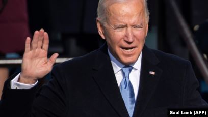 Presiden AS Joe Biden dilantik sebagai Presiden AS ke-46 pada 20 Januari 2021, di Capitol AS di Washington, DC. (Foto: AFP/Saul Loeb)