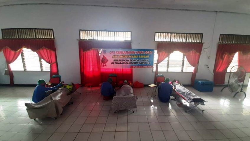 Operasi Keselamatan Anoa 2020, Satlantas Polres Baubau Gelar Donor Darah