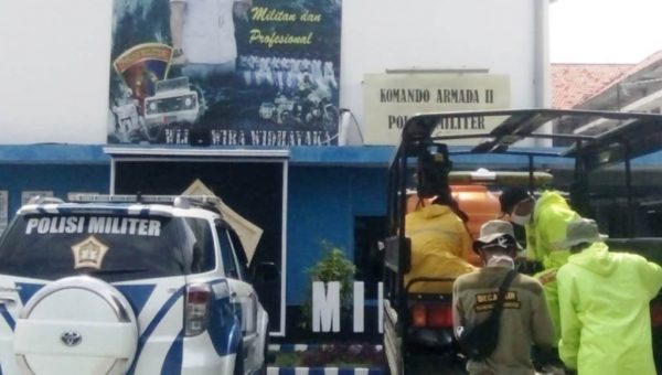 Markas POM, Hingga Primkopal Koarmada II Disemprot Disinfektan