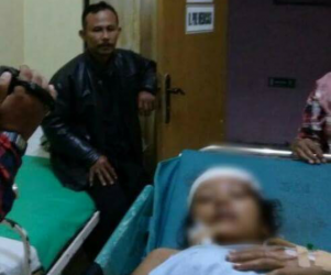 Korban penganiayaan oleh pacar sendiri saat di rawat di rumah sakit. FOTO : ASL