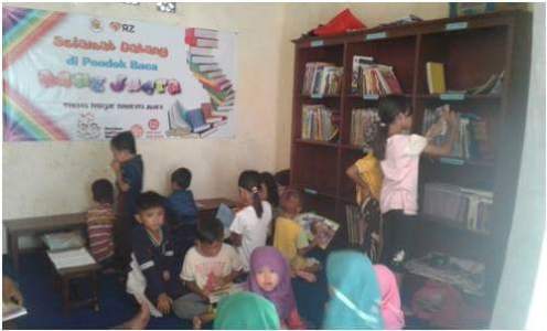 Perpustakaan Pondok Baca Sang Juara yang dijadikan tempat membaca bagi warga umum dan khususnya anak-anak pelajar. FOTO : ASL