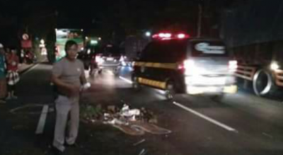 Di jalan inilah satu keluarga tewas di gilas mobil bus pariwisata usai menghadiri kondangan. FOTO : ASL