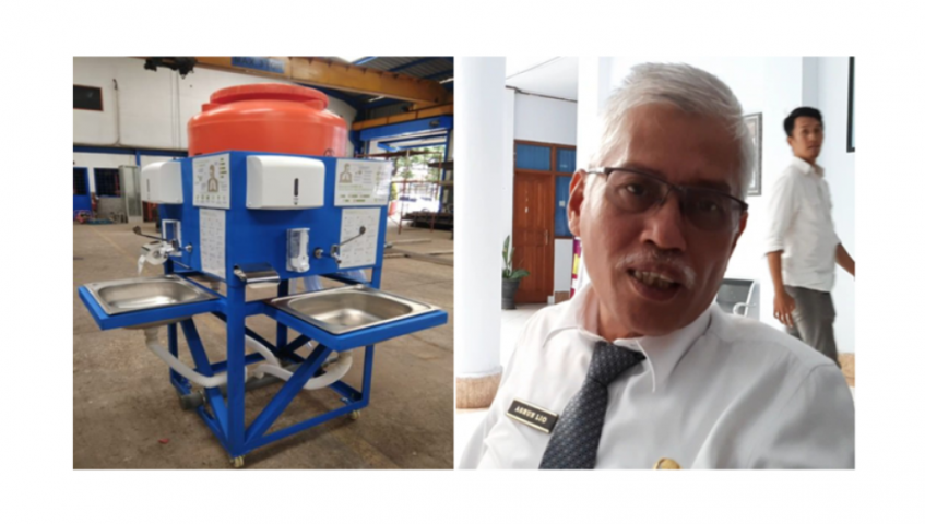 Dikbud Sultra Bagikan Alat Cuci Tangan Portable ke Kekolah