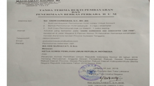 MA Kabulkan Uji Materi PerKPU Andre Darmawan And Asociate Law Firm