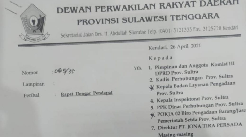 Komisi III DPRD Sultra Kecewa, BLP Tak Hadir RDP Terkait Proyek Janggal Senilai Rp 3 M di Muna