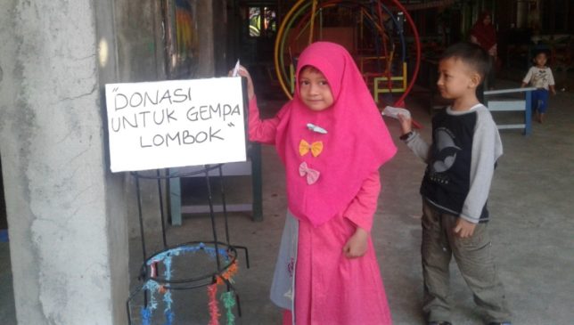 Antusiasme Pemuda KB Al-Azhar Galang Dana Korban Gempa Lombok