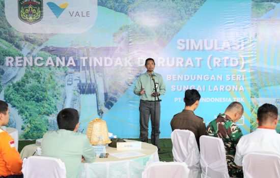PT Vale Simulasi Rencana Tindak Darurat Bendungan Seri Sungai Larona di Malili