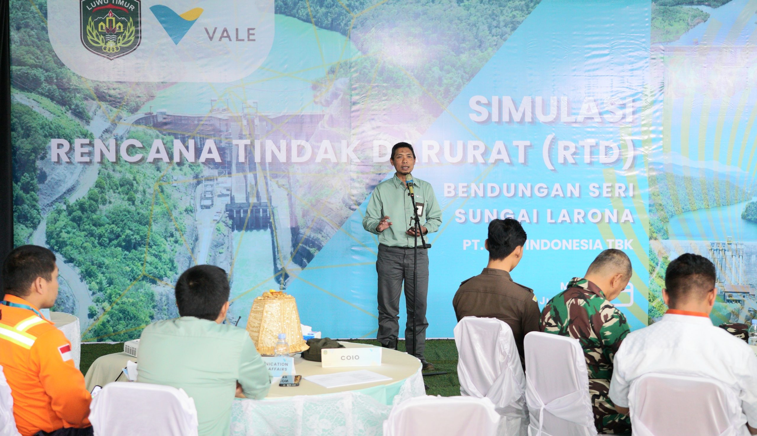 PT Vale Simulasi Rencana Tindak Darurat Bendungan Seri Sungai Larona di Malili