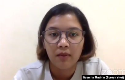 Koordinator KontraS Fatia Maulidiyanti. (Foto: Screenshoot/VOA)
