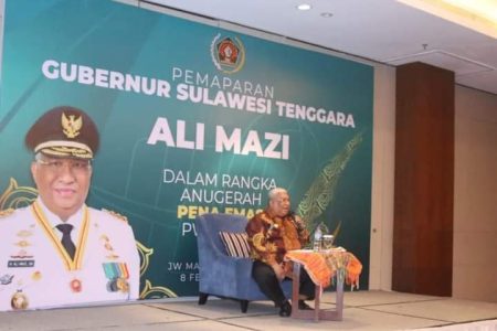 Gubernur Sultra Ali Mazi Bicara Pers di Anugerah Pena Emas PWI Pusat