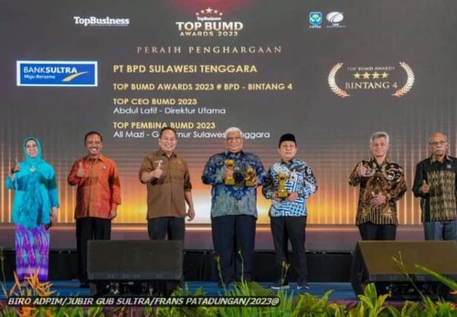 Sukses Membina BUMD, Gubernur Ali Mazi Diganjar Awards dari Majalah Top Business