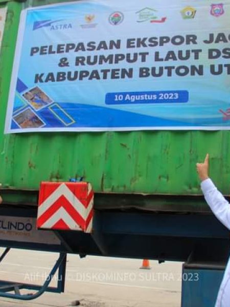 Gubernur Sultra Lepas Ekspor Jagung dan Rumput Laut ke Malaysia dan China