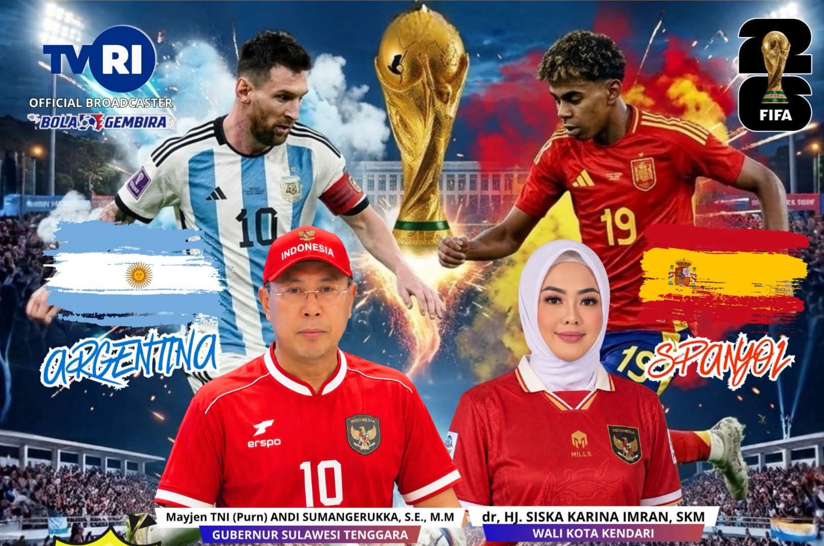 Nobar Final Piala Dunia 2026 Bersama Gubernur Sultra dan Wali Kota