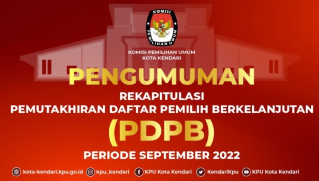 KPU Umumkan PDPB Kota Kendari Per Agustus 2022