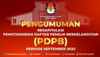 KPU Umumkan PDPB Kota Kendari Per Agustus 2022