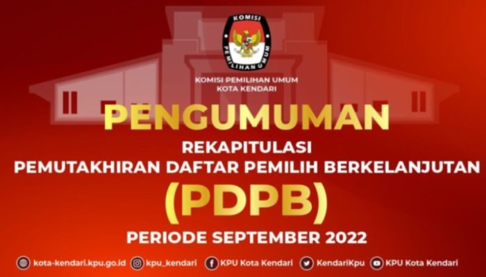 KPU Umumkan PDPB Kota Kendari Per Agustus 2022