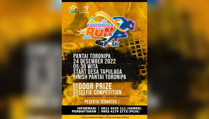 Dispar Sulawesi Tenggara Gelar Toronipa Beach Run 2022