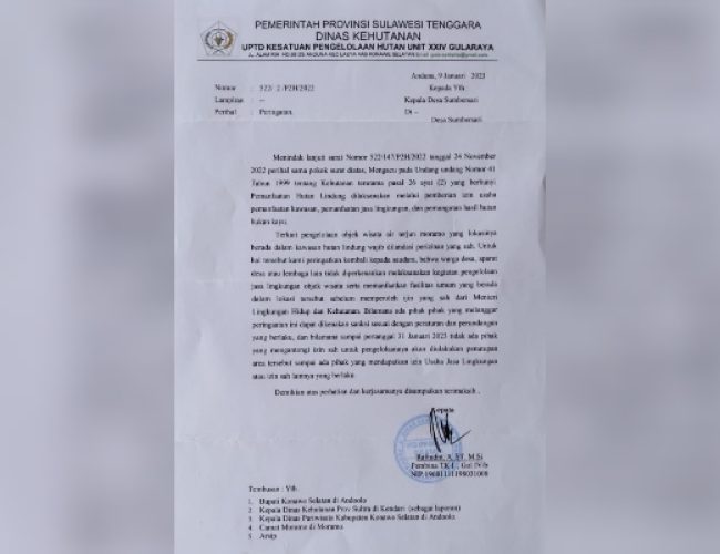 Dishut Sultra Bakal Tutup Wisata Air Terjun Moramo Konawe Selatan
