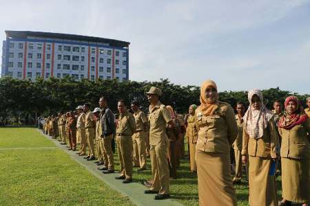 ASN Pemerintah Kabupaten Bantaeng saat mengikuti upacara HUT Otda. FOTO : SYAMSUDDIN
