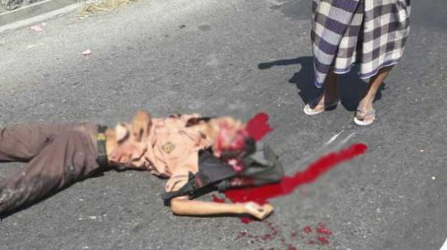 SAMPANG MADURA, JATIM - Hamsah (17) Siswa SMAN 1 Torjun tewas di tempat