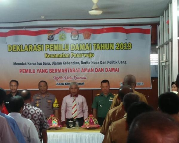 Jelang Pemilu 2019, Polsek Pasarwajo Gelar Deklarasi Damai