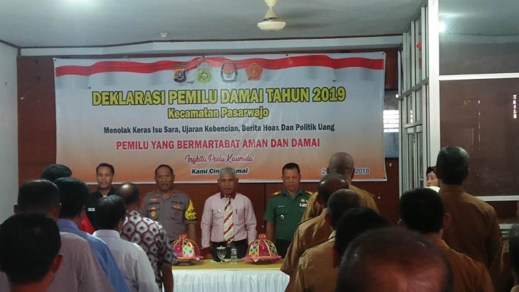 Jelang Pemilu 2019, Polsek Pasarwajo Gelar Deklarasi Damai
