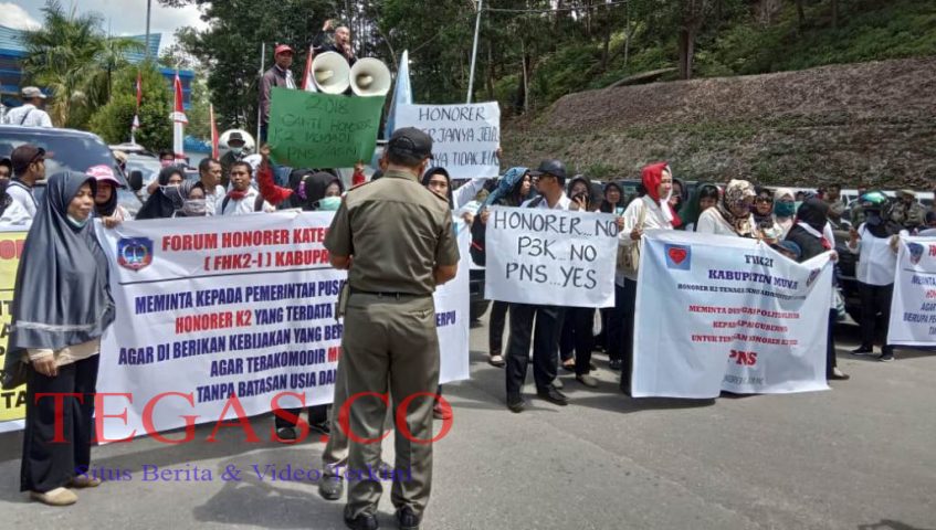 Ratusan Honorer K2 di Sultra Tuntut Diangkat ASN dan Protes Batasan Usia