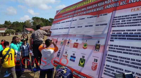 Polsek Andoolo Bersama PPK Tiga Kecamatan Gelar Deklarasi Pemilu Damai