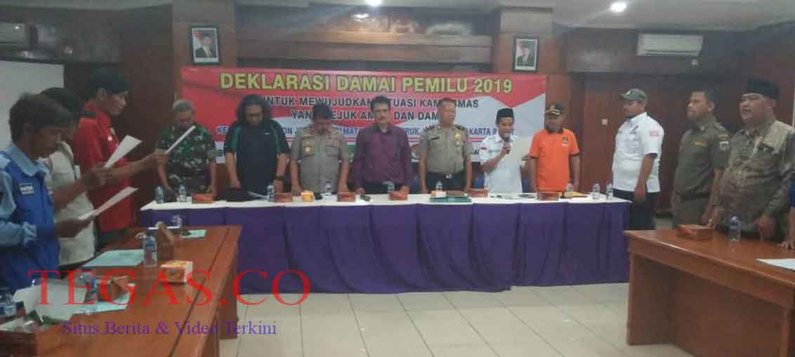 Gelar Deklarasi Damai Pemilu 2019, Kapolsek Kebon Jeruk Ajak Jaga Kamtibmas