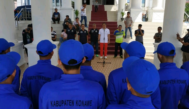 Pj Sekda Konawe Resmi Lepas Kontingen Sepak Bola ke Porprov Kolaka