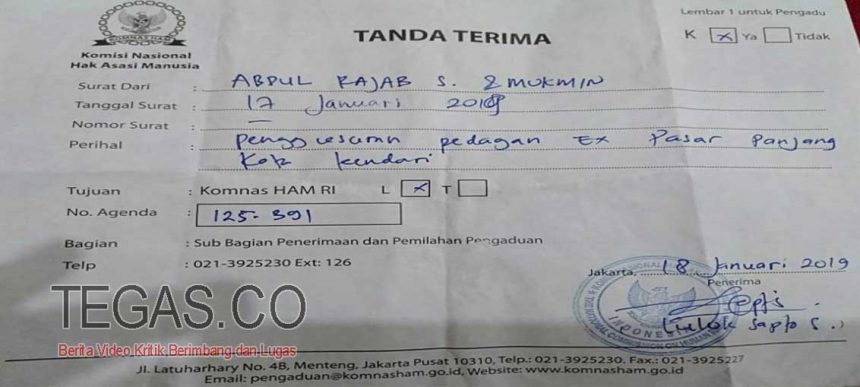 Buntut Pembongkaran Lapak di Pasar Panjang, Wali Kota Kendari Diadukan ke Komnas HAM