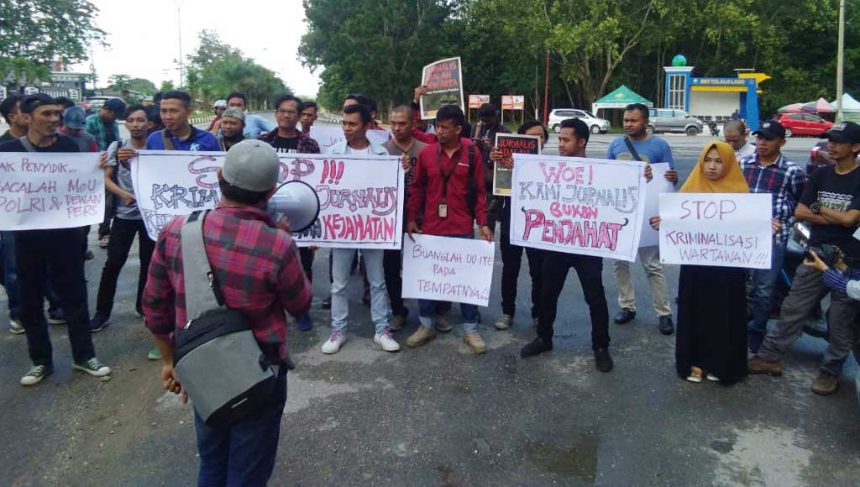 Organisasi Wartawan Datangi Polda Sultra, Tolak Kriminalisasi Terhadap Jurnalis