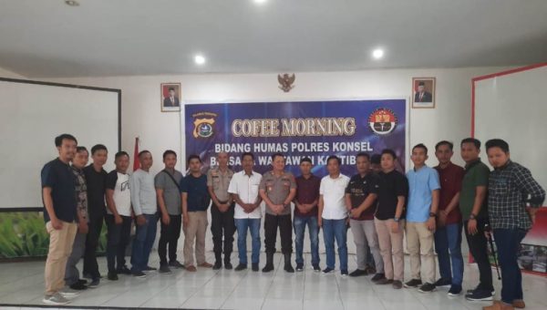 Jelang Pilkades Serentak, Polres Konsel Gelar Coffee Morning Bersama Insan Pers