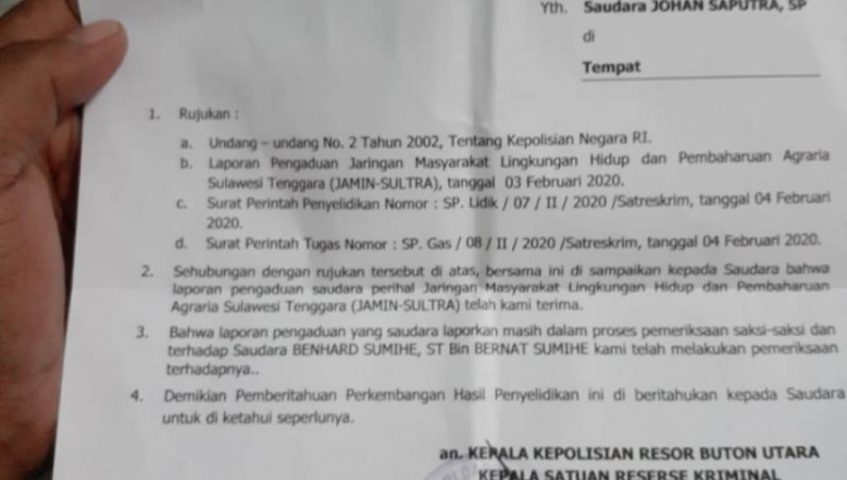 Polres Butur Dinilai Tebang Pilih Tuntaskan Kasus
