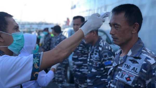Lantamal dan Lanal Jajaran Koarmada II Laksanakan Upaya Pencegahan Virus Corona