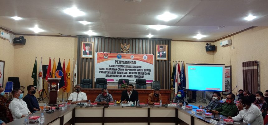 KPU Sultra Selenggarakan Penyerahan Hasil Tes Kesehatan Cakada