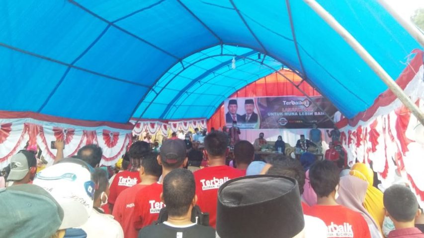Peresmian Posko REWA. Paslon Rusman-Bachrun Optimis Menang